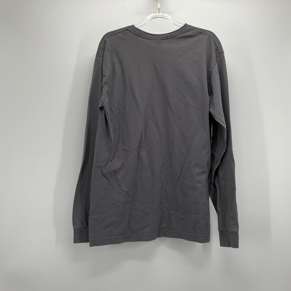 Fox Racing Long Sleeve Tee Size M Charcoal Grey Blue Fox Head Logo Mens Graphic - Picture 2 of 9